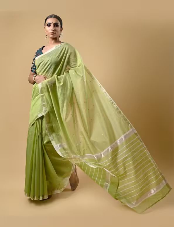 Light Green Kota Silk Saree