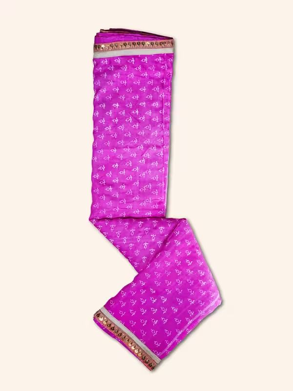 The Gold Weave Gotta Patti Sarees - Pink Colour With Golden Work At Borders image 3