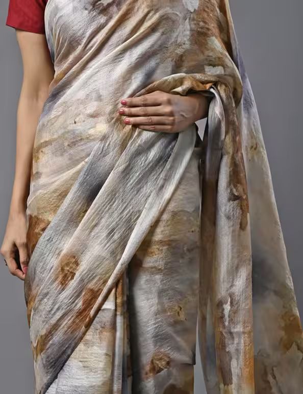 Marble Effect Digital Print Saree image 3