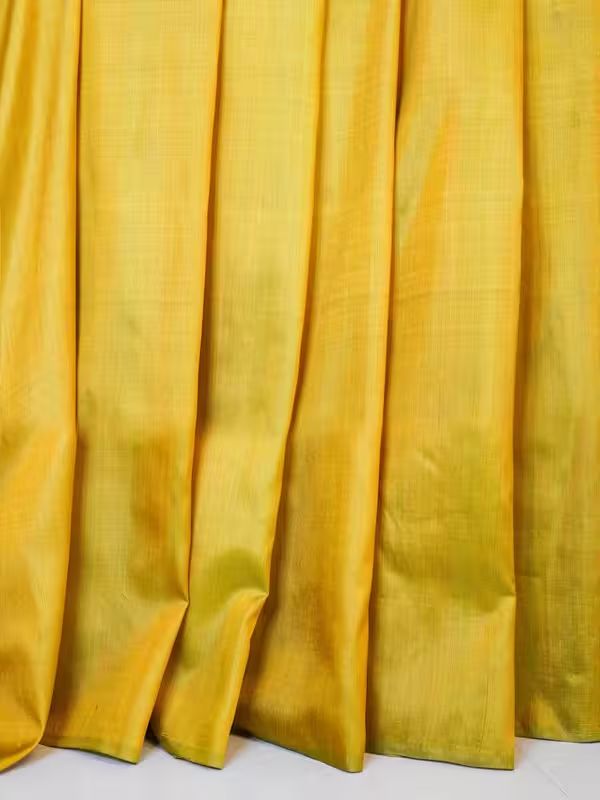 The Gold Weave Designer Silk Sarees - Golden Green With Orange Tassels image 4