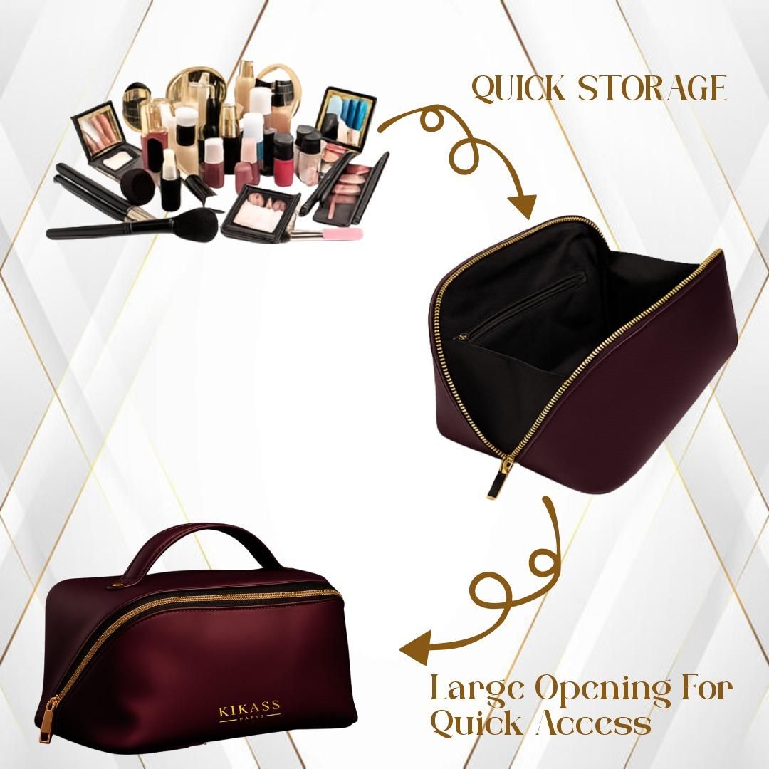 Kikass Paris Luxury Cosmetic Bag With Golden Zip image 2