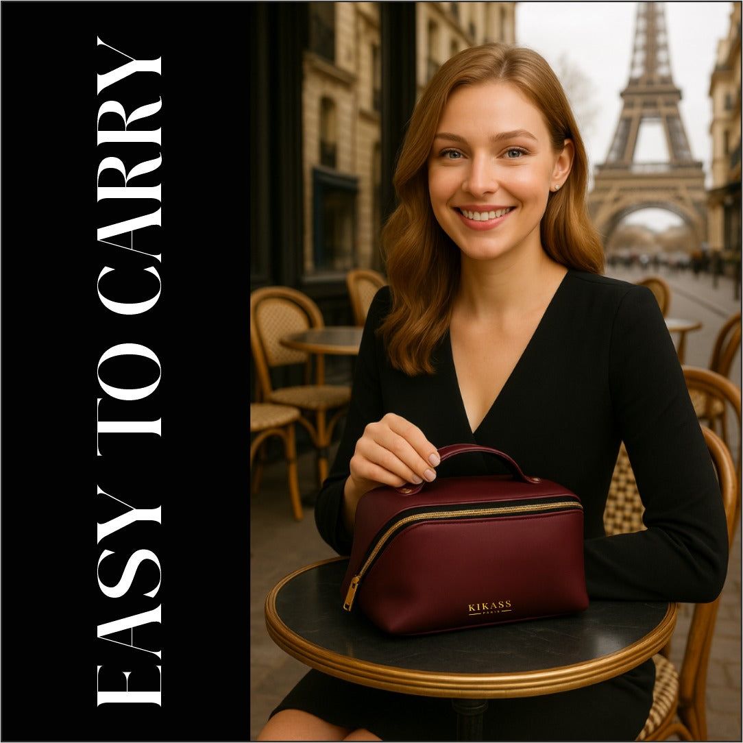 Kikass Paris Luxury Cosmetic Bag With Golden Zip image 3