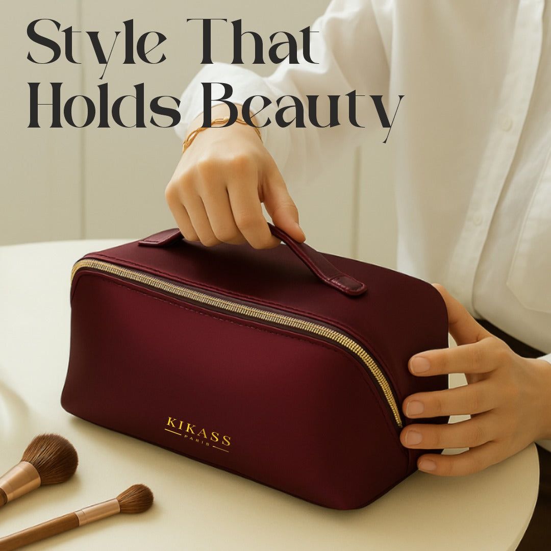 Kikass Paris Luxury Cosmetic Bag With Golden Zip image 4