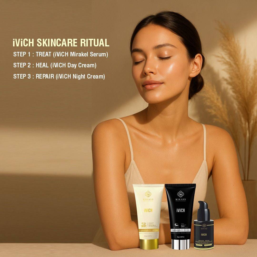 Kikass Ivich Combo Ii- Skin Care Combo | Day Cream 50 G | Night Cream 50 G And Serum 30 Ml image 3