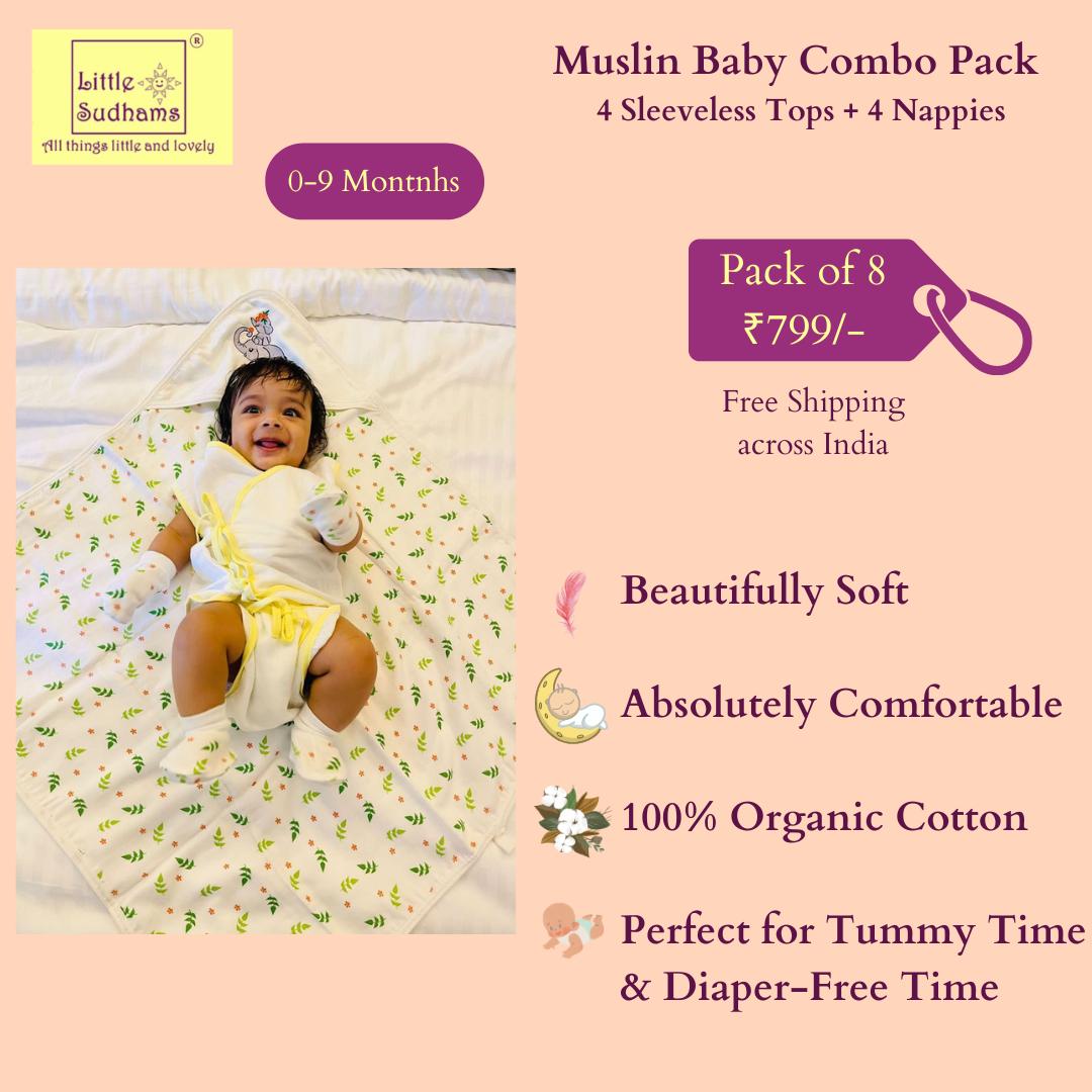 Organic Double Muslin Cotton Baby Combo Pack-assorted3 image 2