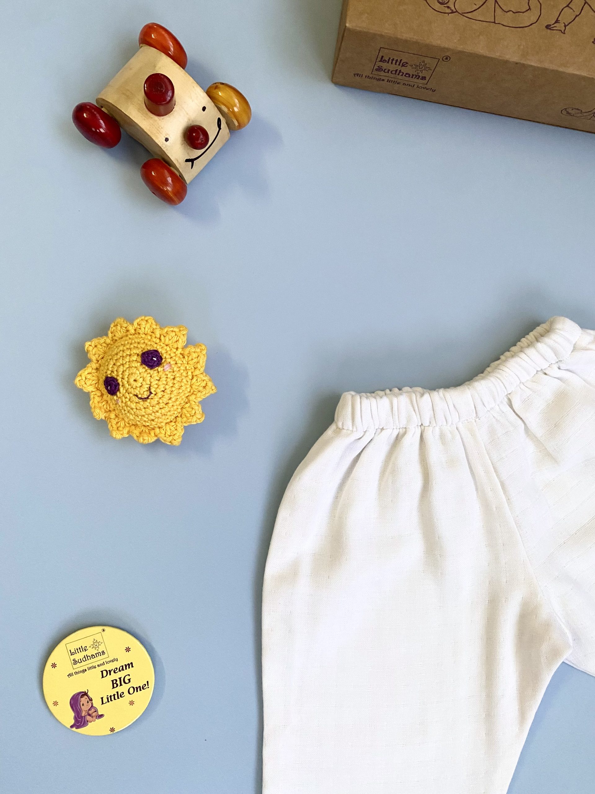Organic Muslin Cotton Full-sleeve Set (PLAIN White) image 3