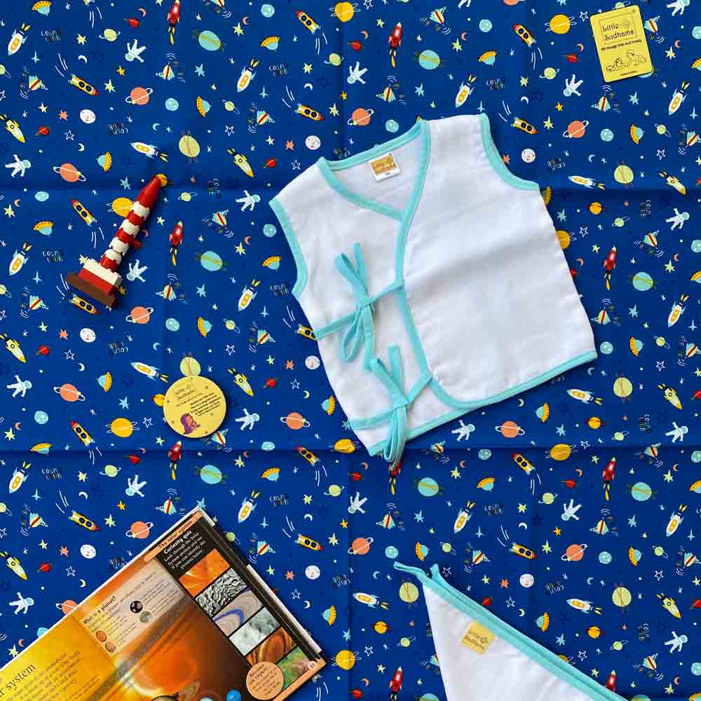 Organic Double Muslin Cotton Baby Sleeveless Tops-assorted1 (PACK Of 4) image 3