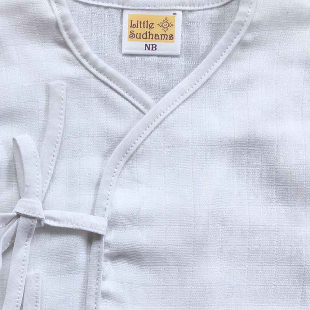 Organic Double Muslin Cotton Baby Sleeveless Tops-white (PACK Of 4) image 2
