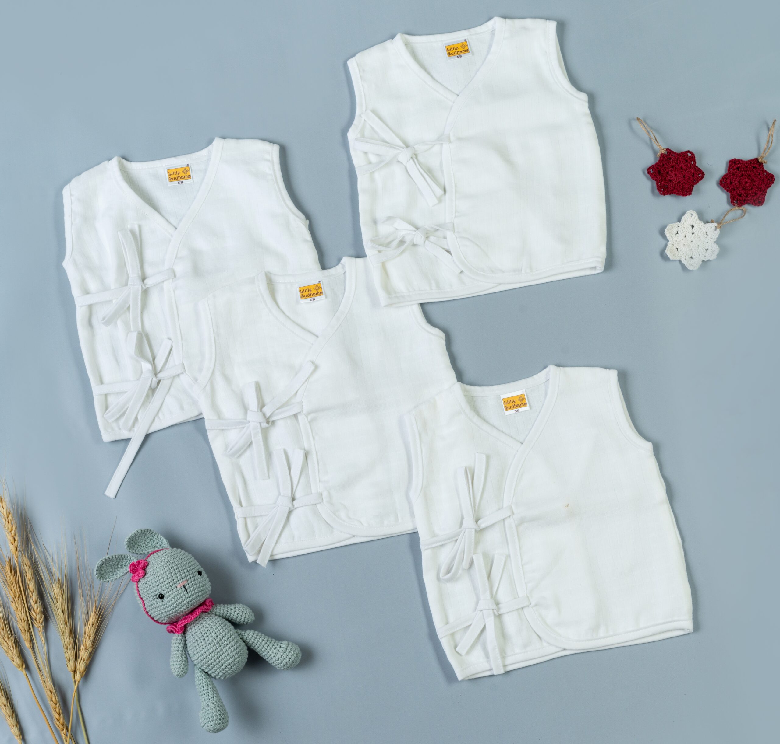 Organic Double Muslin Cotton Baby Combo Pack-white image 4