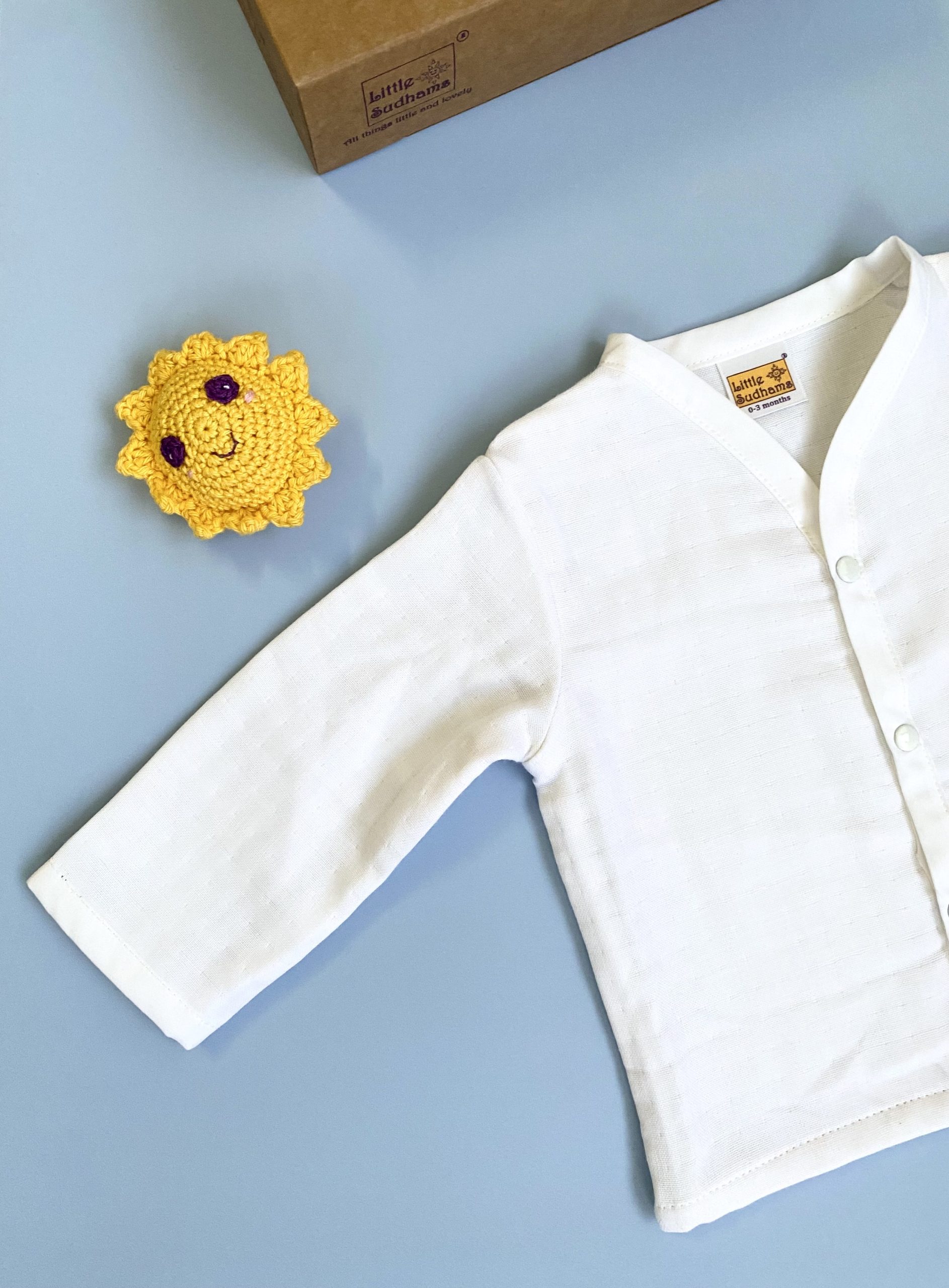 Organic Muslin Cotton Full-sleeve Set (PLAIN White) image 4