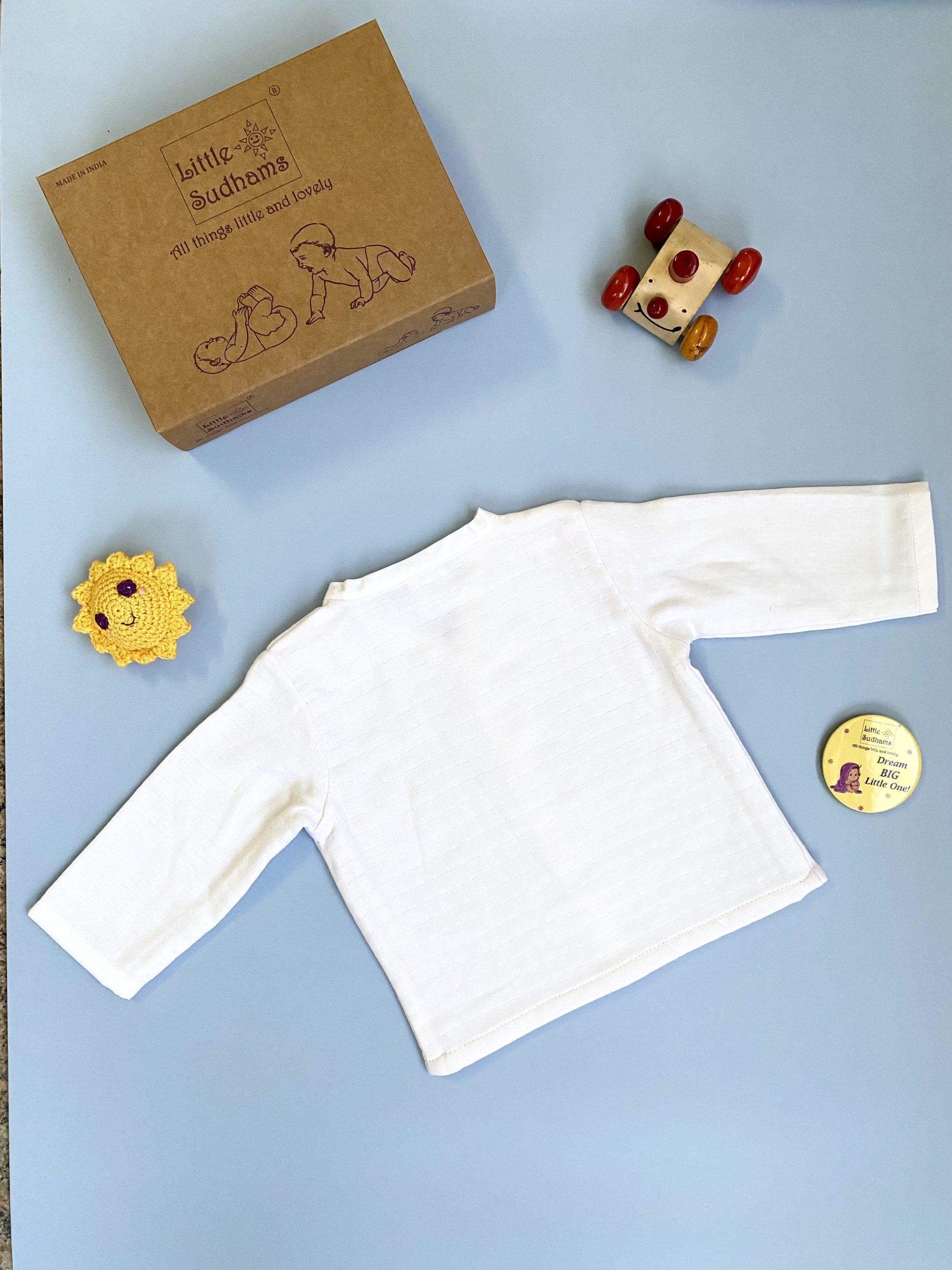 Organic Muslin Cotton Full-sleeve Set (PLAIN White) image 6