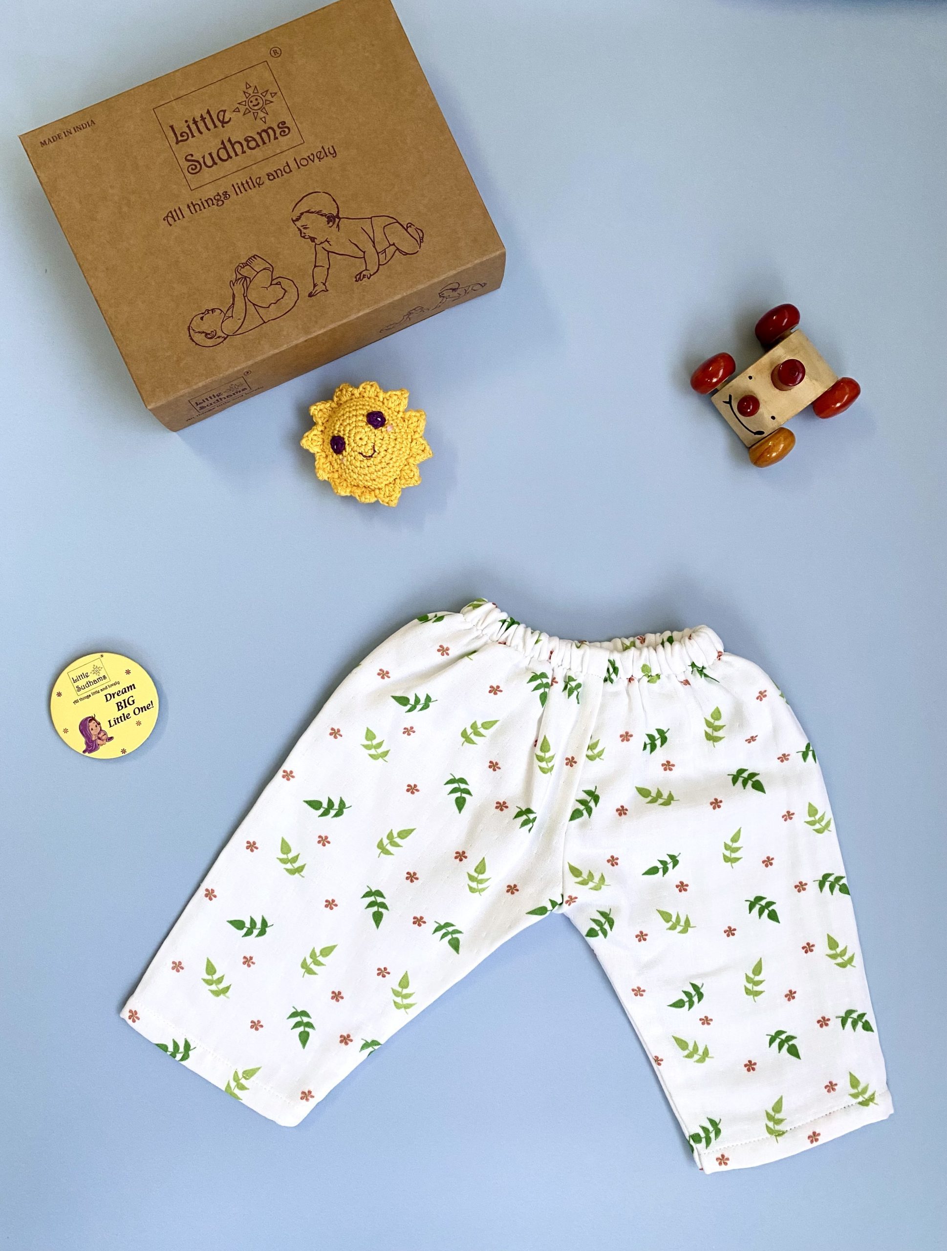 Organic Muslin Cotton Full-sleeve Set (LEAVES & Flowers) image 7