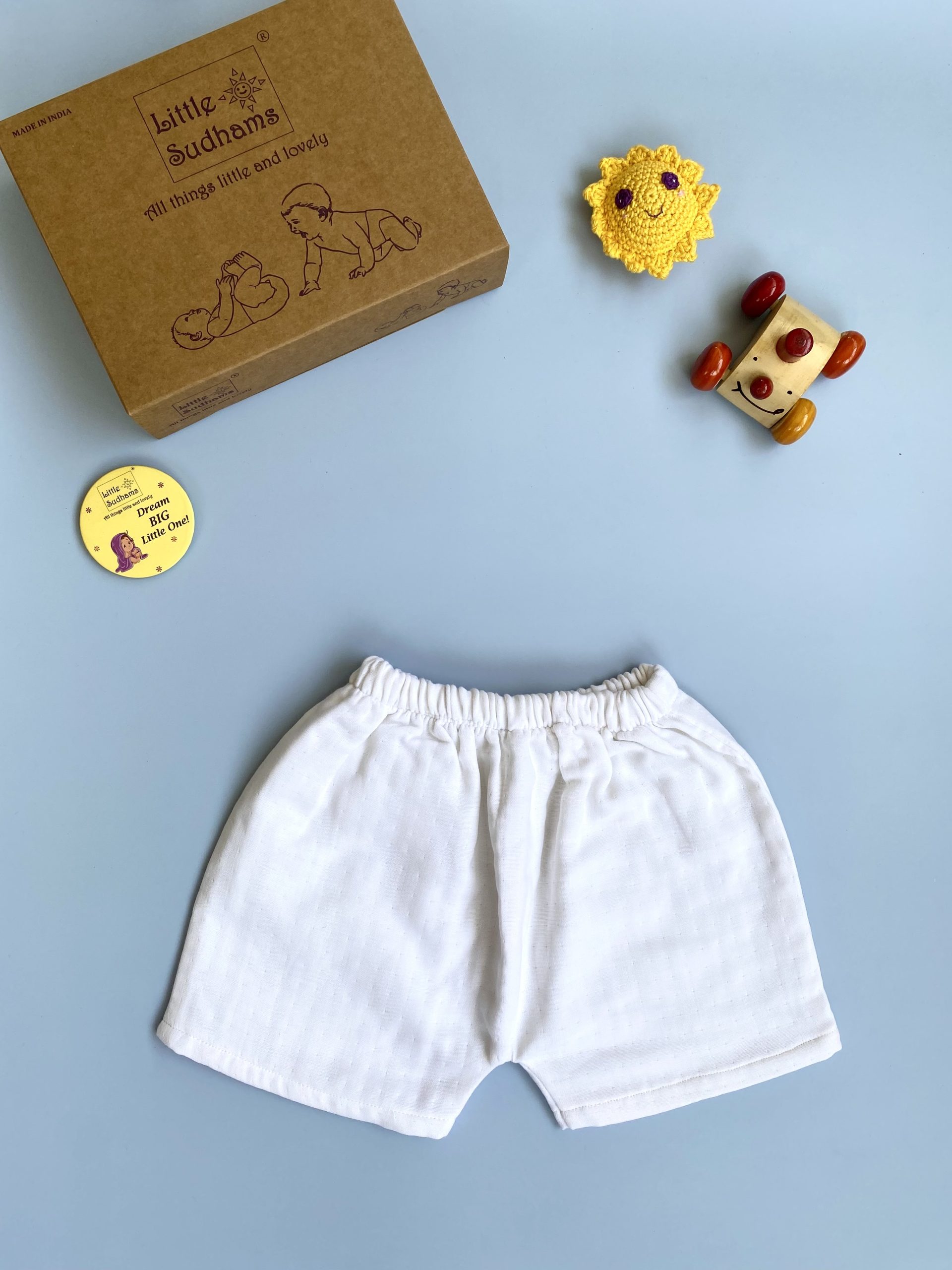 Organic Muslin Cotton Short-sleeve Set (PLAIN White) image 6