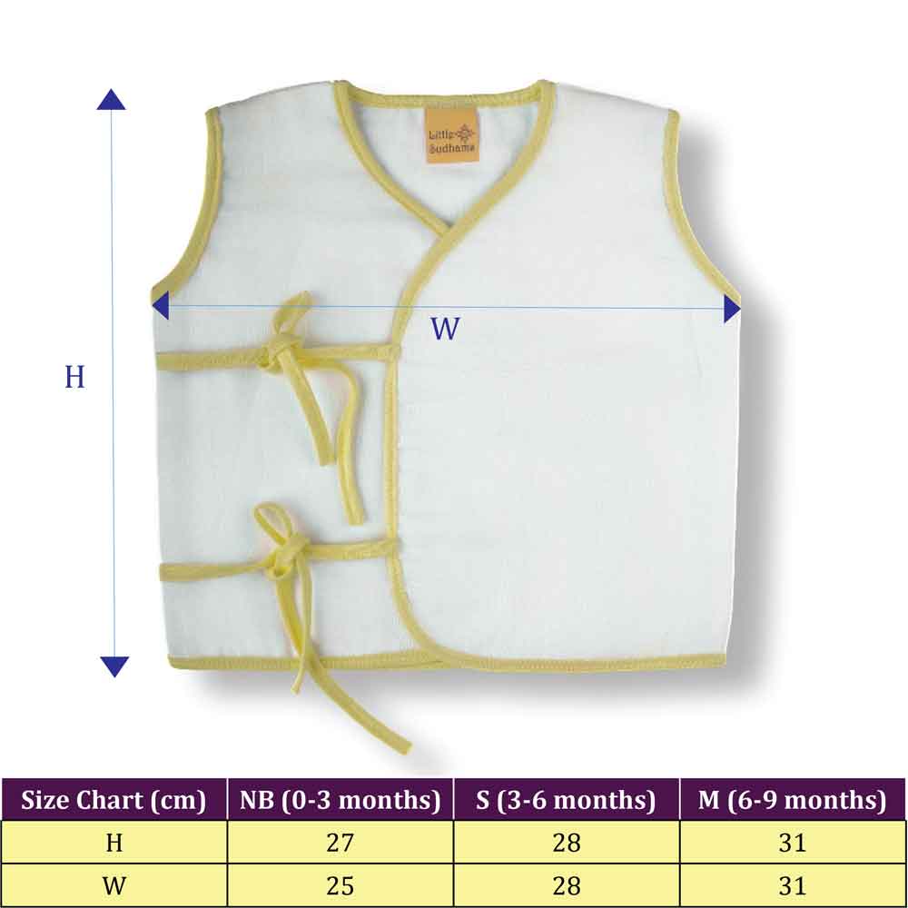 Organic Double Muslin Cotton Baby Sleeveless Tops-white (PACK Of 4) image 6