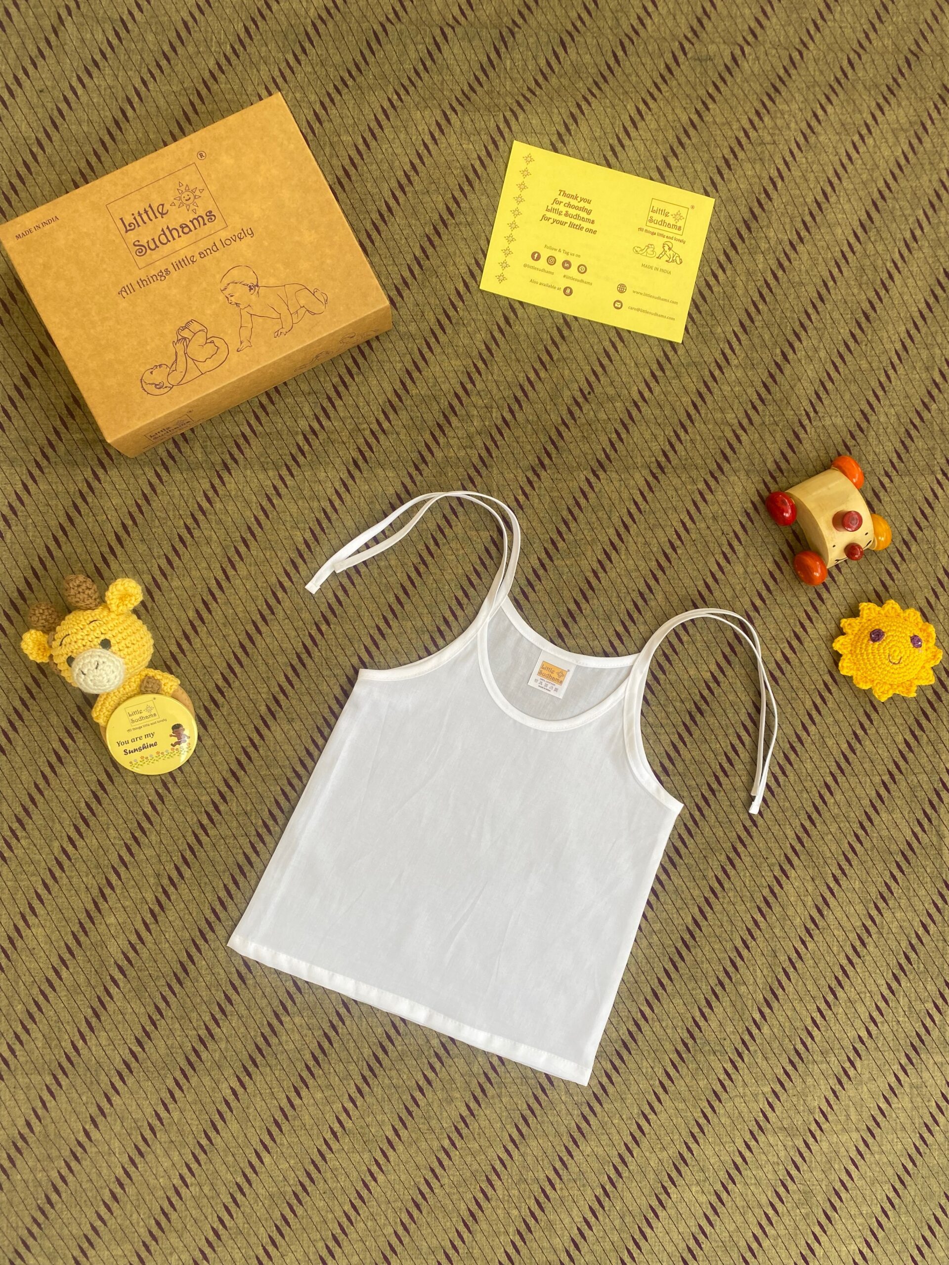 Organic Cotton Newborn Baby Tank Tops (AMNION) - White, Pack Of 10 image 3