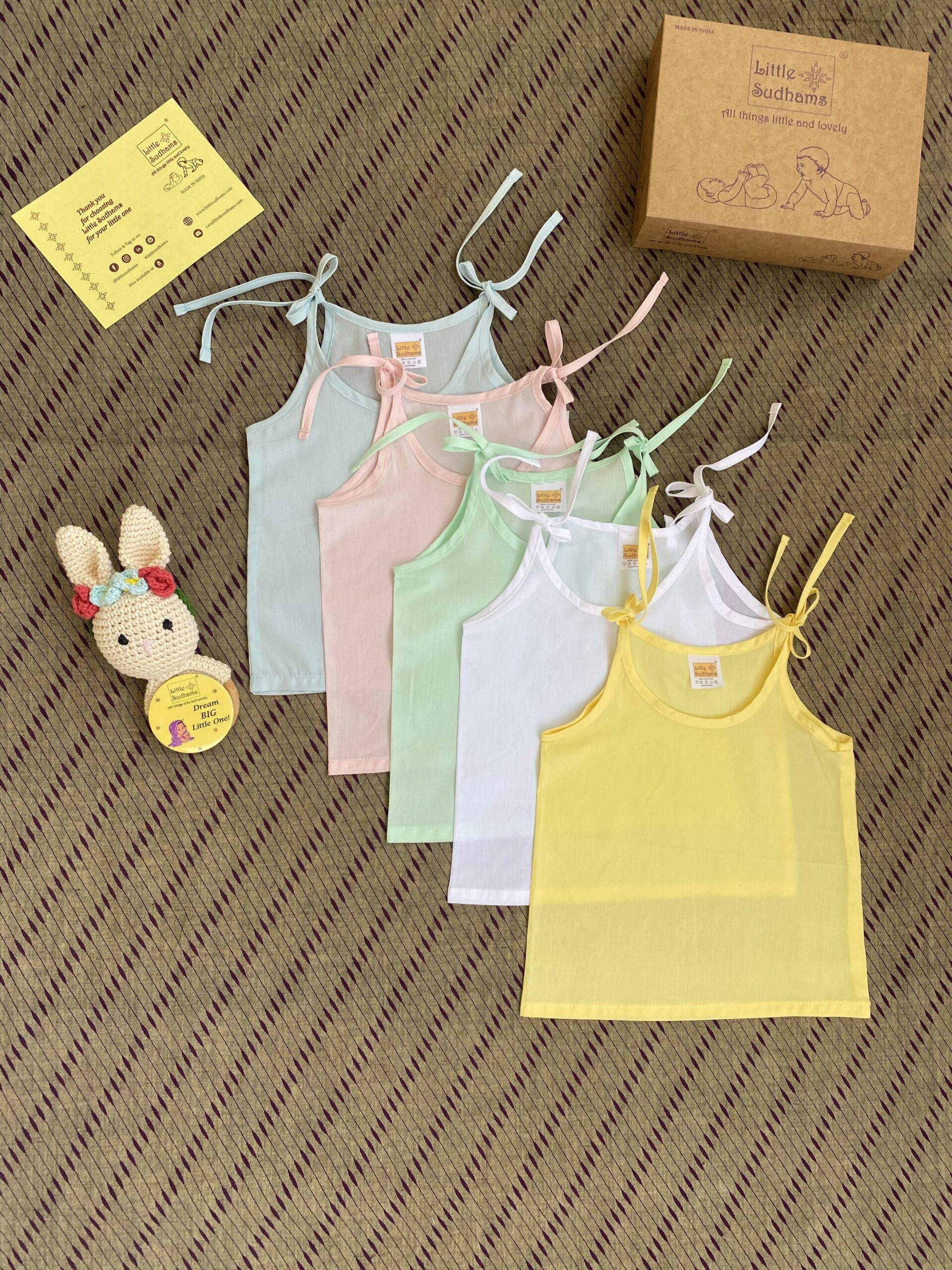 Organic Cotton Newborn Baby Tank Tops (AMNION) - Assorted, Pack Of 10 image 6