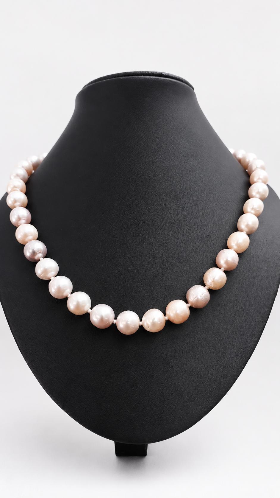 Aaa 10MM Baroque Pearl Necklace, Rare Freshwater Pearl Statement Necklace, Genuine Natural Pearls, Bridal Jewelry, Anniversary Gift For Her image 2