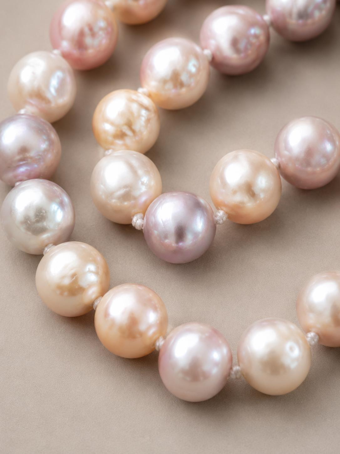 Aaa 10MM Baroque Pearl Necklace, Rare Freshwater Pearl Statement Necklace, Genuine Natural Pearls, Bridal Jewelry, Anniversary Gift For Her image 3