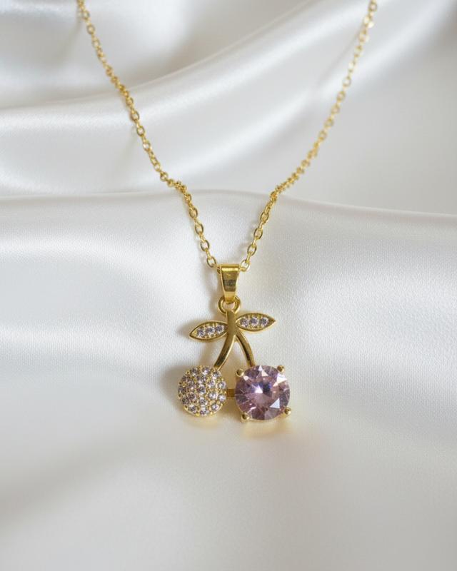 Anti-tarnish The Ruby Cherry Charm Necklace image 2