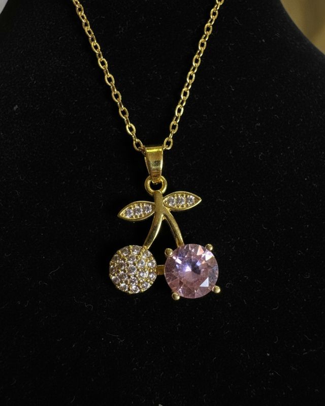 Anti-tarnish The Ruby Cherry Charm Necklace image 3