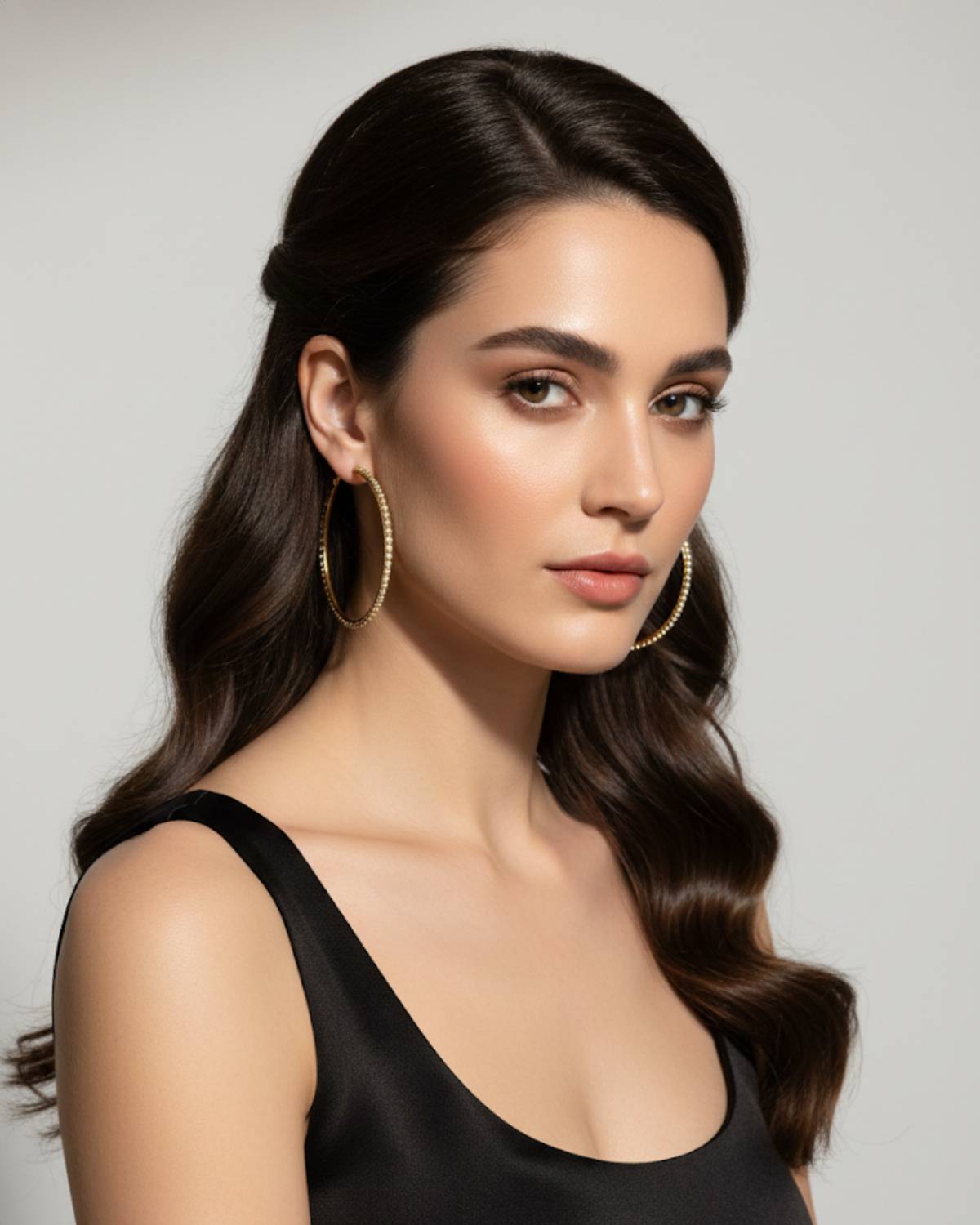 Premium Dainty Sparkle Crystal Hoops Earring For Women