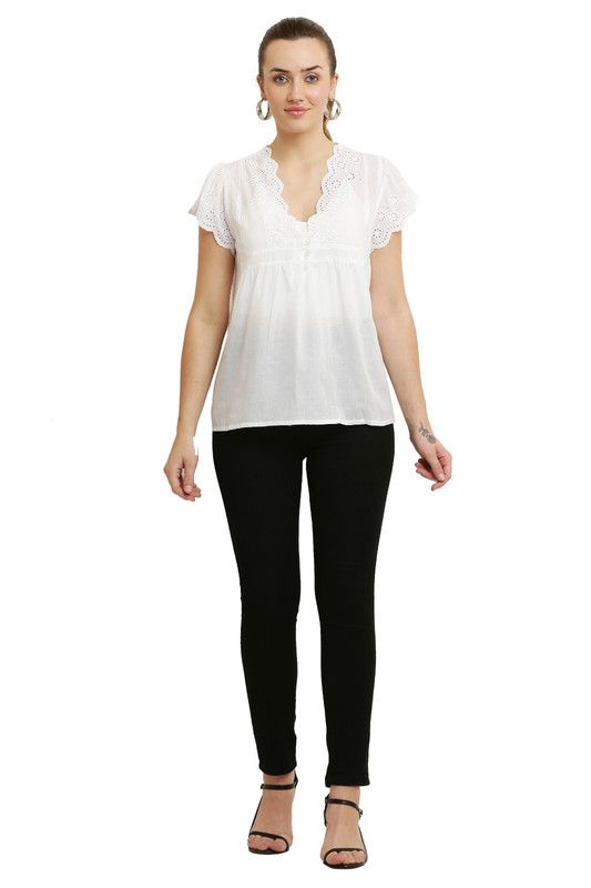 White Border Embroidered Top image 2