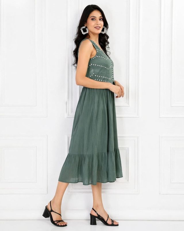 Midnight Studded Midi Dress