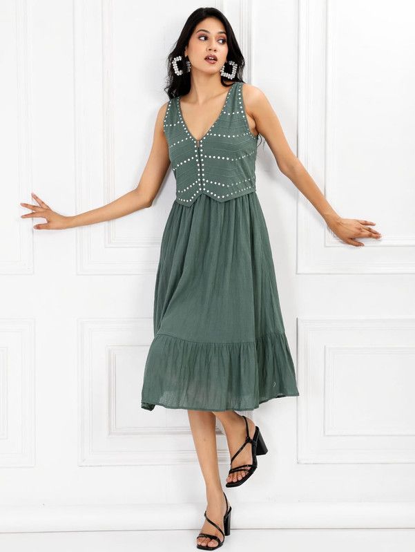 Midnight Studded Midi Dress image 2