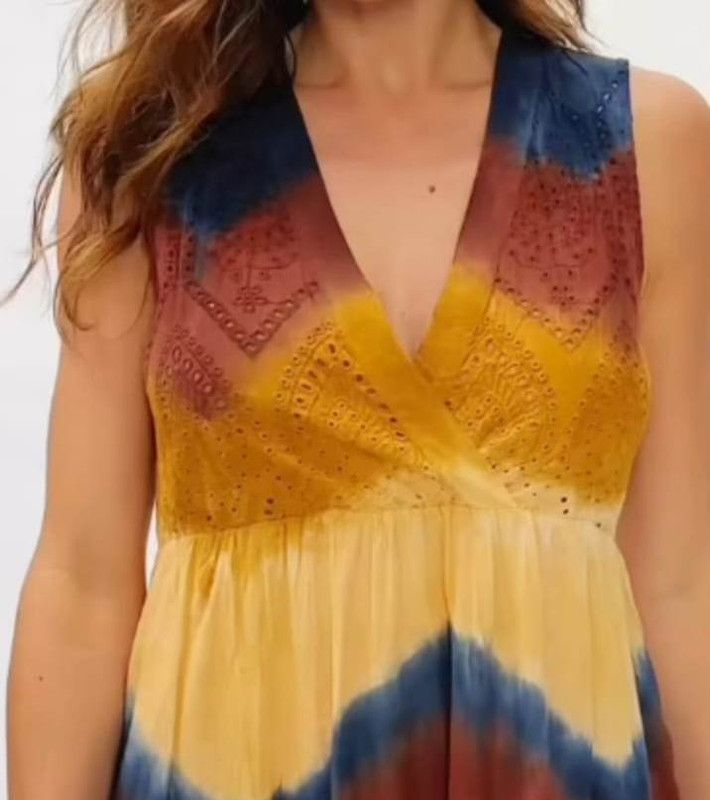Tie Dyed Long Embroidered Dress image 2
