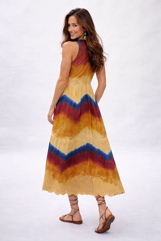Tie Dyed Long Embroidered Dress image 4