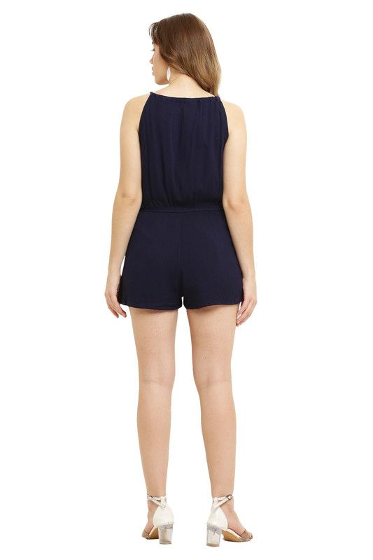 Navy With White Emb Romper image 2