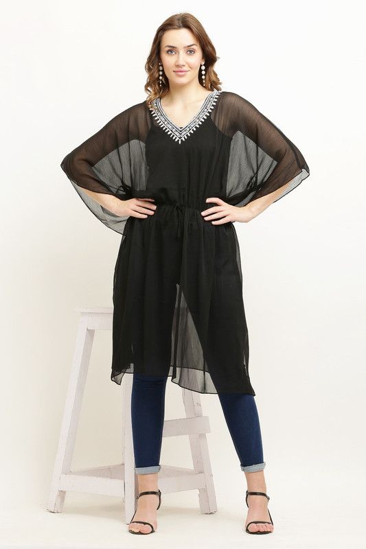 Black Beach Wear Kaftan image 3
