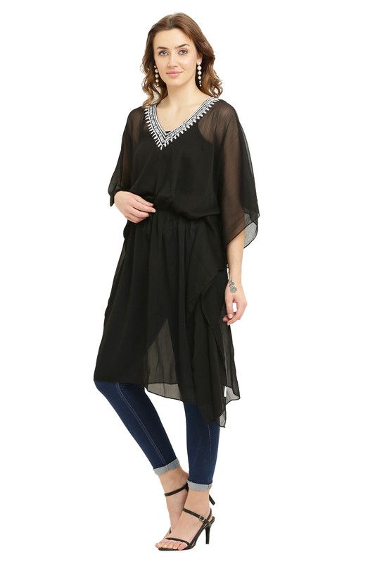 Black Beach Wear Kaftan image 5