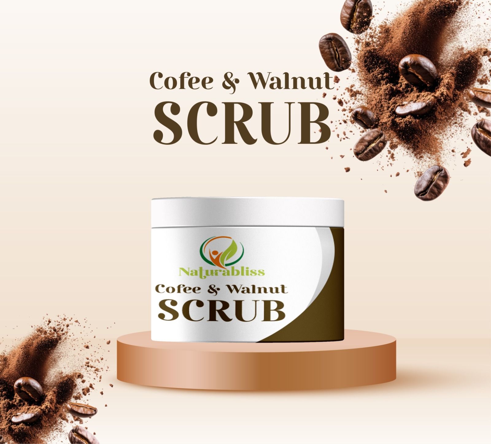 Natura Bliss Coffee Walnut Scrub (100ML) For Tan & Blackhead Removal | Exfoliating Face Scrub For Men & Women