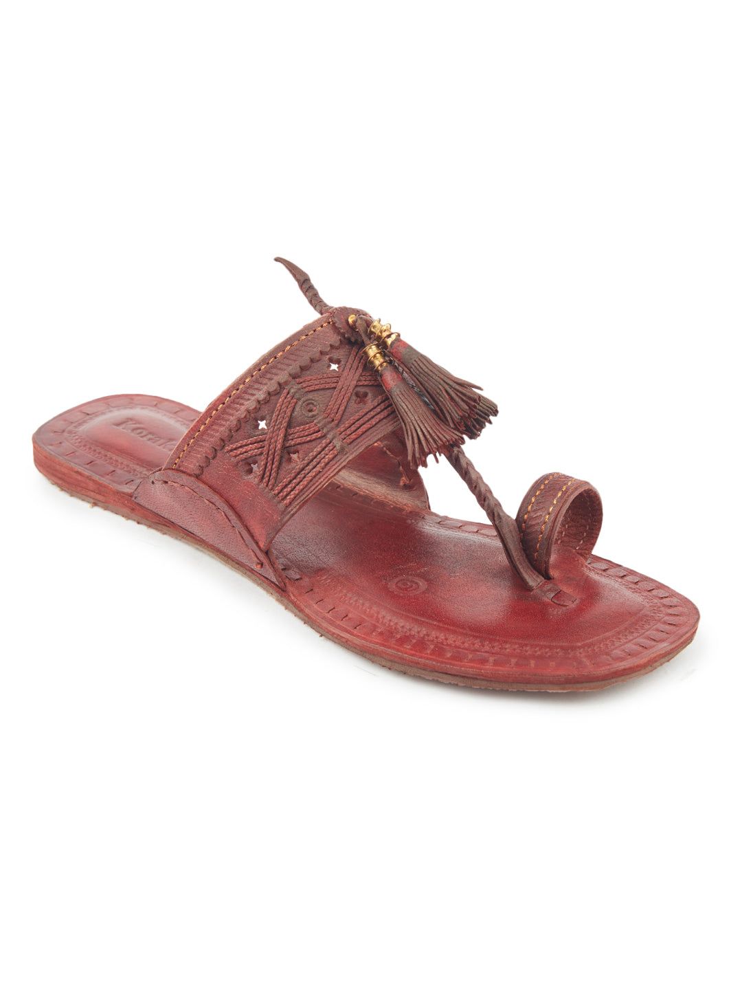 Korakari The Burgandy Legacy Kolhapuri Chappal For Women image 2
