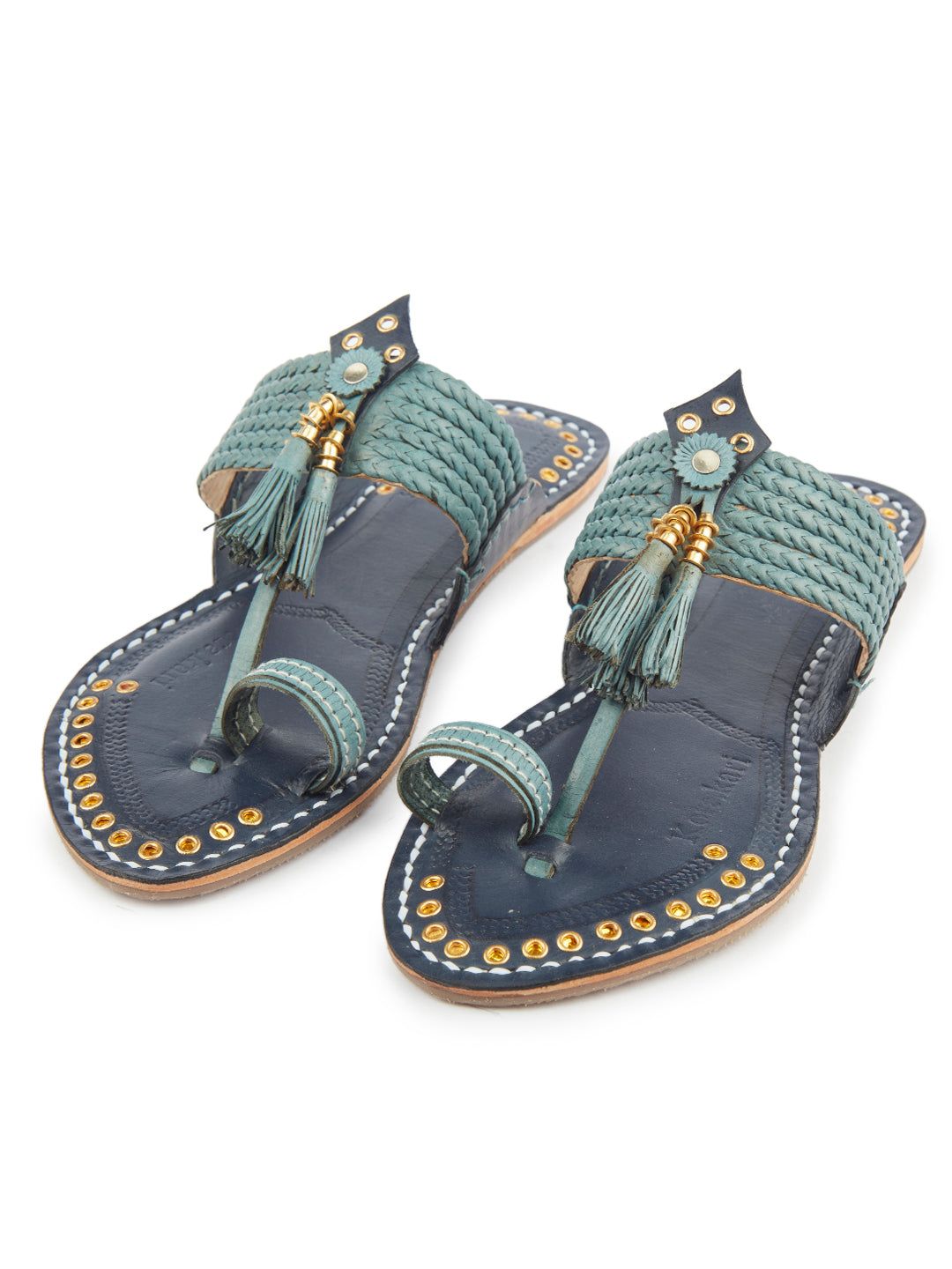 Korakari Wedding Blues Kolhapuri Chappal For Women