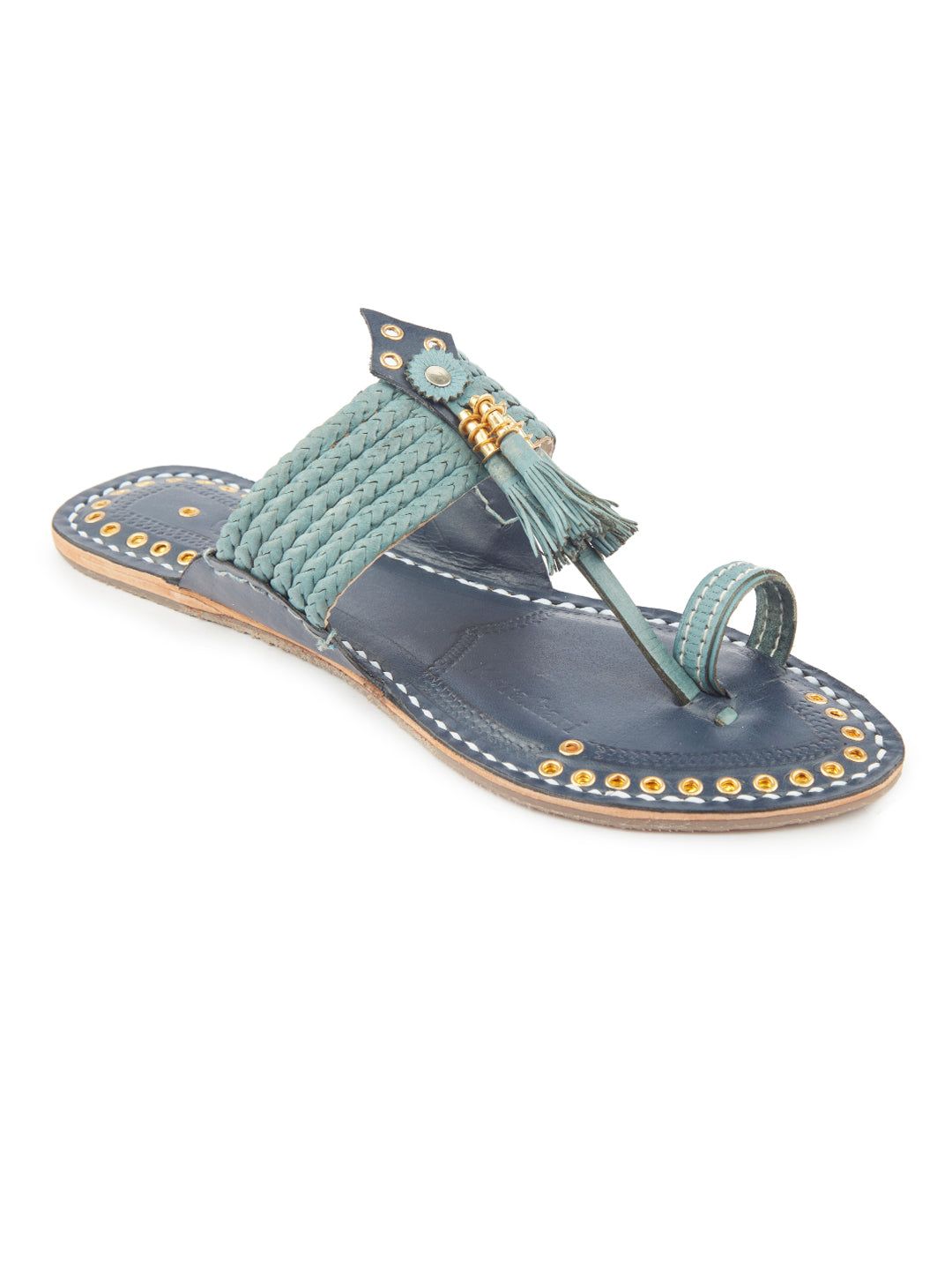 Korakari Wedding Blues Kolhapuri Chappal For Women image 2