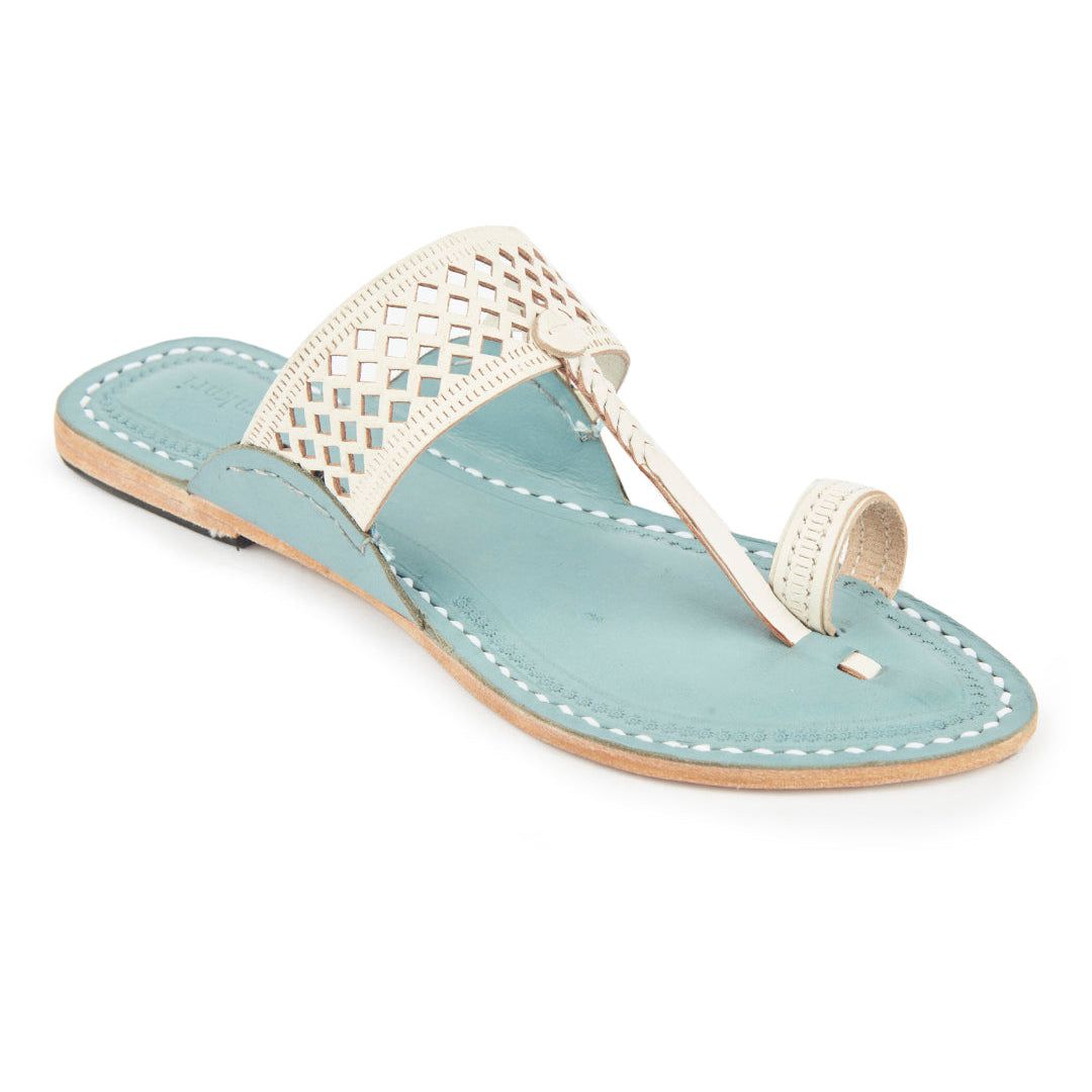 Korakari White Diamonds In The Sky Kolhapuri Chappal For Women image 2