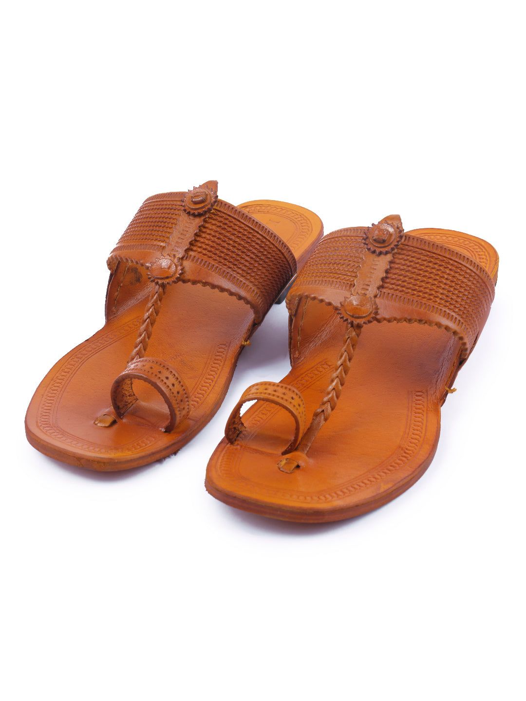 Korakari Tranquil Yellow Kolhapuri Chappal For Women image 2