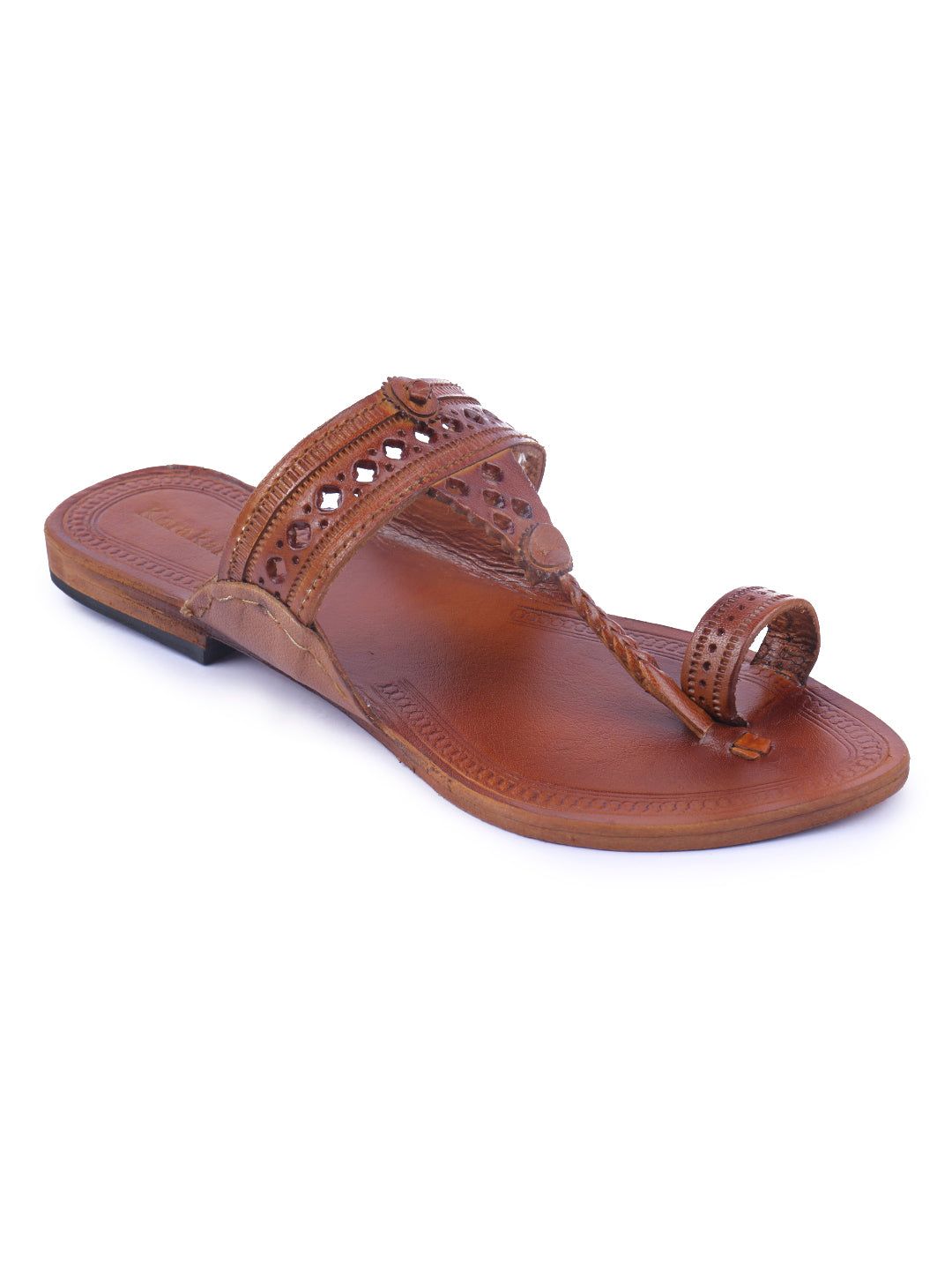 Korakari Diamond Feet Kolhapuri Chappal For Women image 2