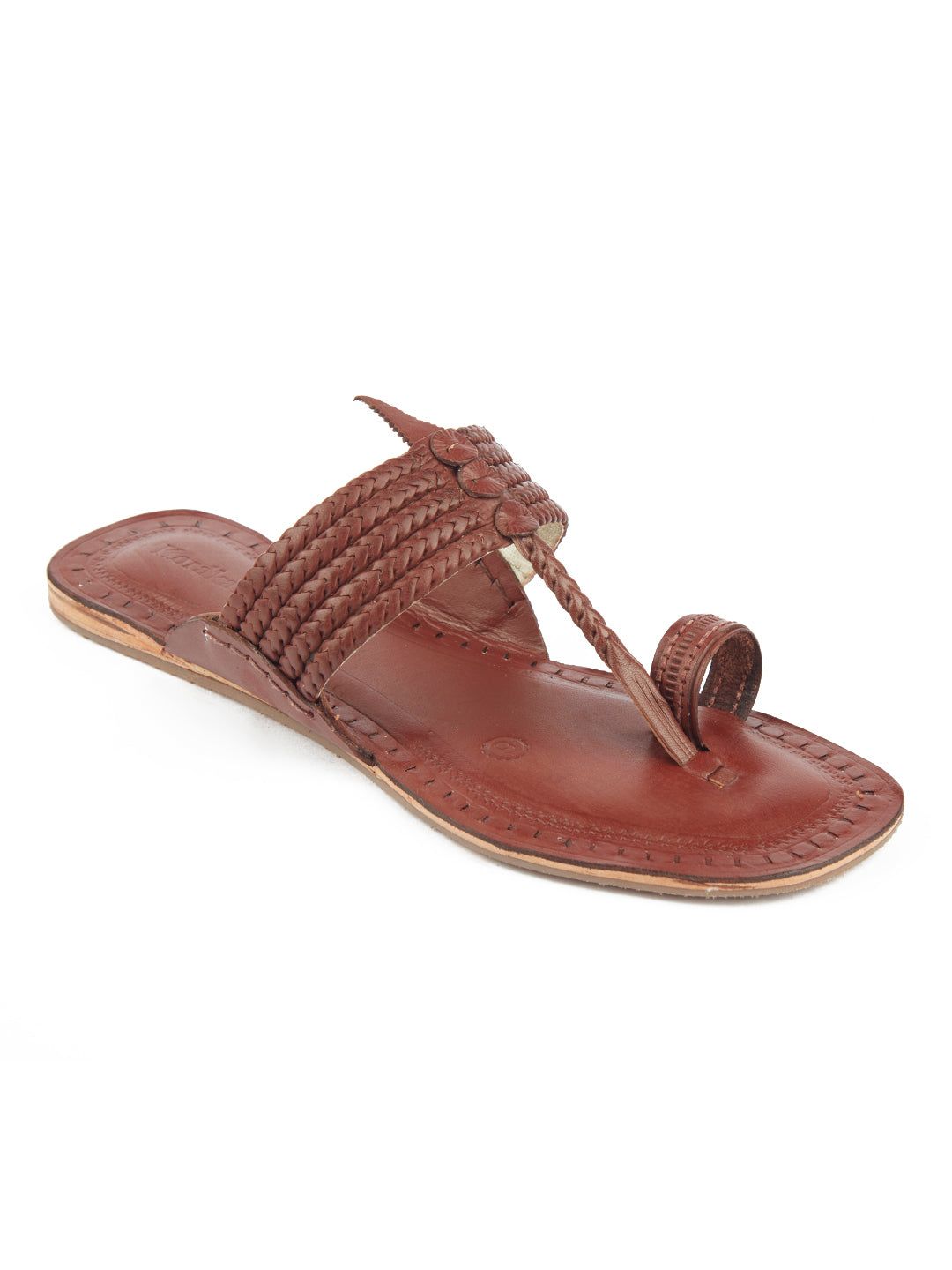 Korakari Woman In Red Kolhapuri Chappal For Women image 2