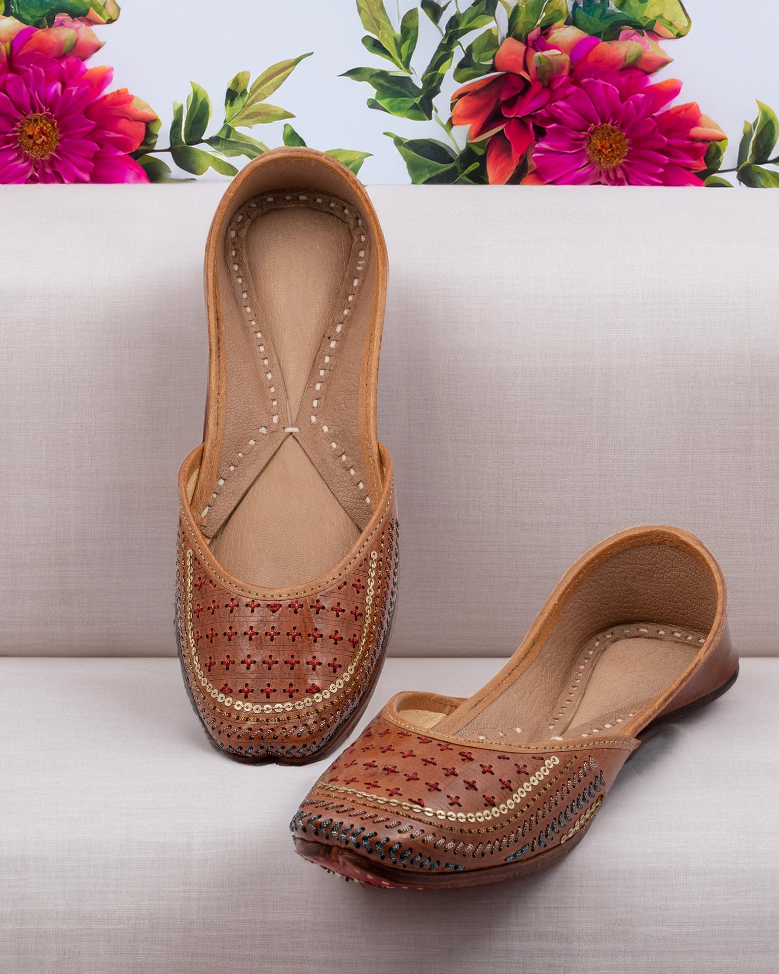 Korakari Walnut Coffee - Women Jutti