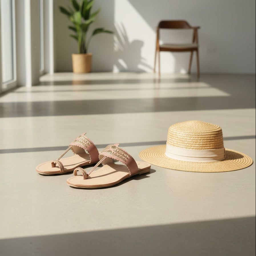 The Mina | Women | Leather Kolhapuri Chappal - White image 2