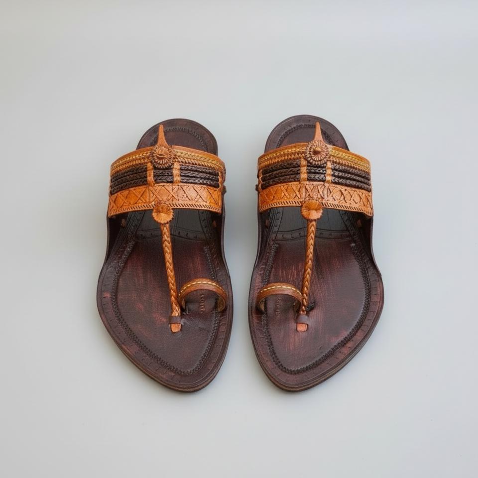 Karagiri Arvik | Men | Leather Kolhapuri Chappal