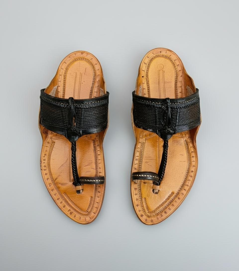Karagiri Kaalbind | Men | Leather Kolhapuri Chappal