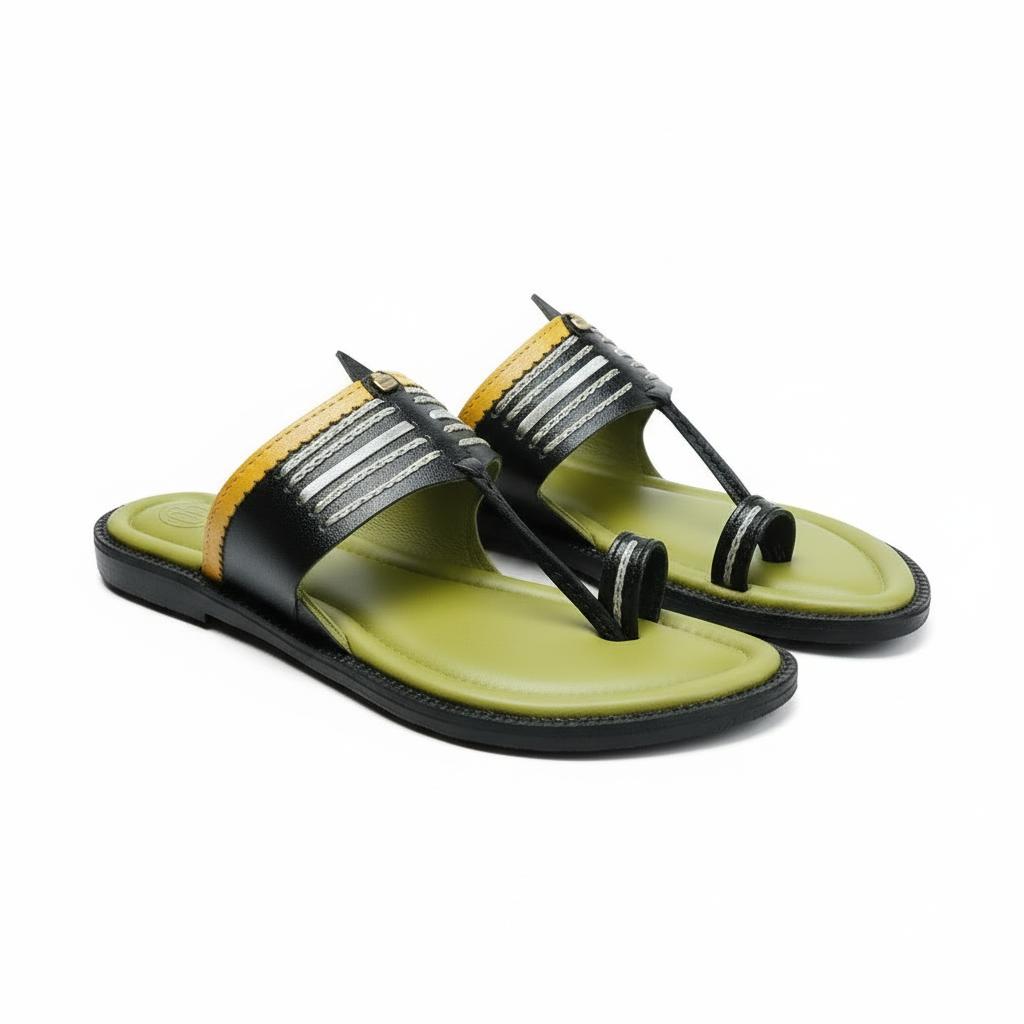 Karagiri Pravas | Men | Leather Kolhapuri Chappal image 4