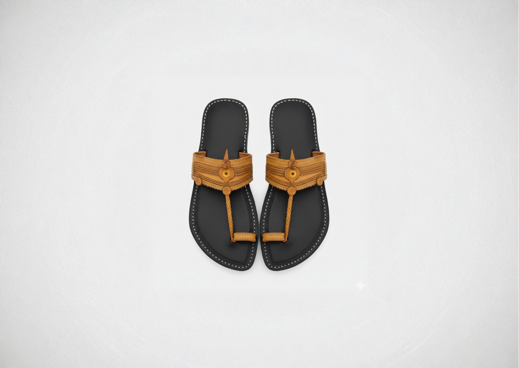 Soft Contrast Kolhapuri Chappal | Kolhapuri Footwear