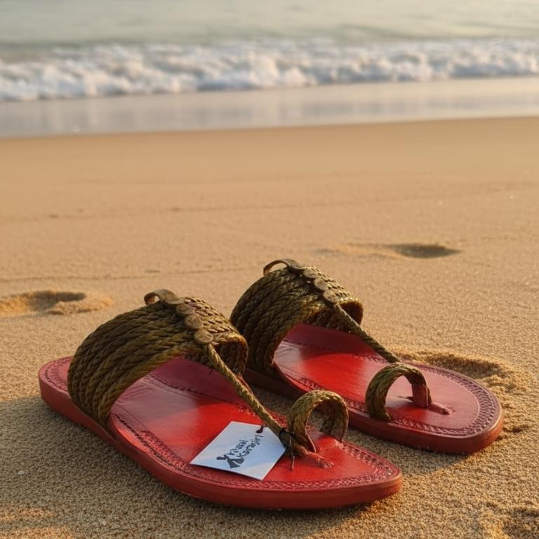 Khaal Kolhapuri Chappal For Men- Red image 5