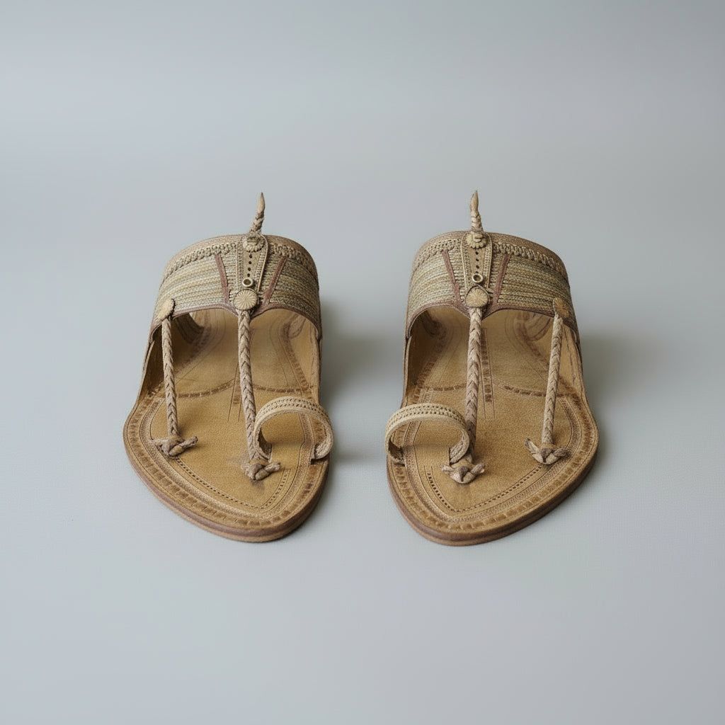 The Karigar Light | Men | Leather Kolhapuri Chappal image 2