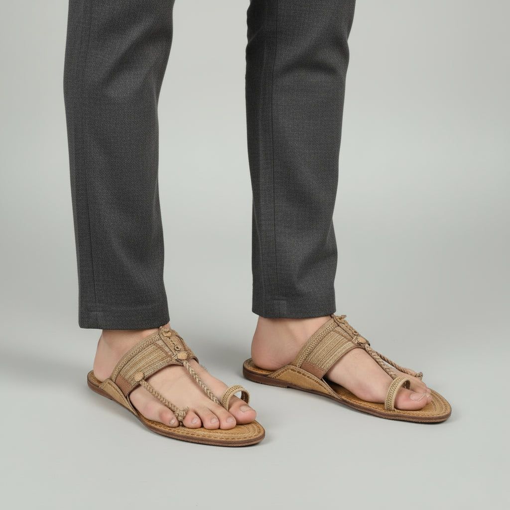 The Karigar Light | Men | Leather Kolhapuri Chappal image 4